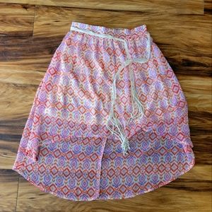 D-Signed Disney Girls M High-Low Pink Multi Color Skirt